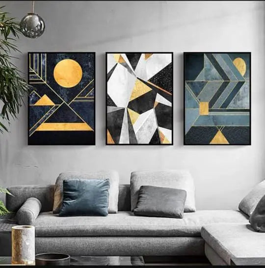 Modern Abstract Wall Art Set – 3 Wooden Phototiles Decor By Choice