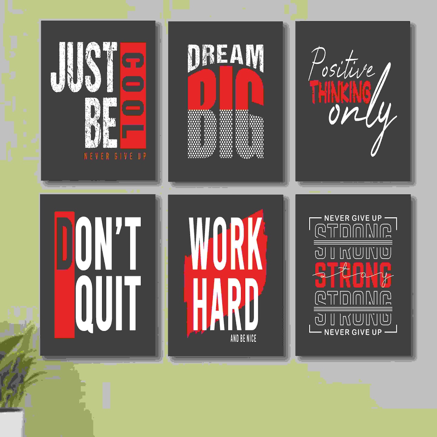 Set of 6 Wall Art Wooden Phototiles | Motivational | Decor By Choice