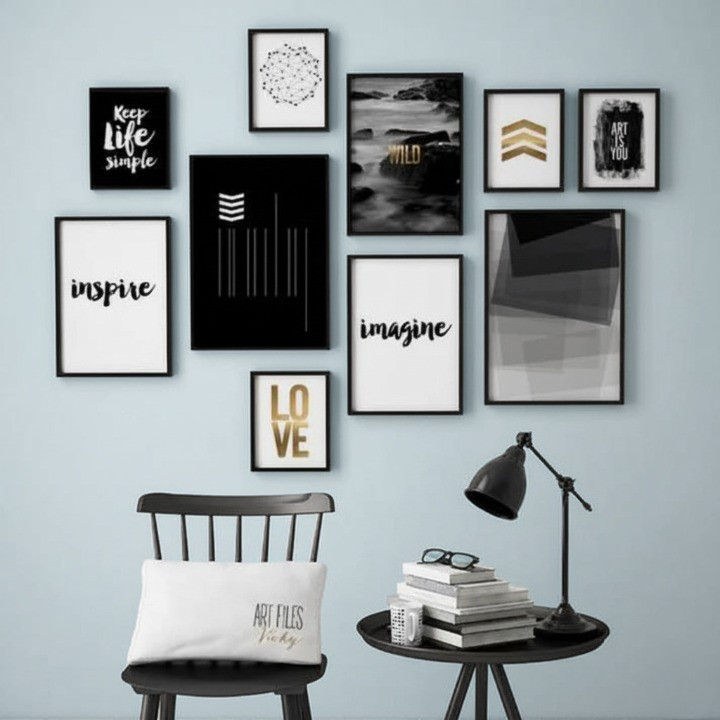 Motivational Wooden Wall Art Frame Set of 10 | Inspirational Quotes
