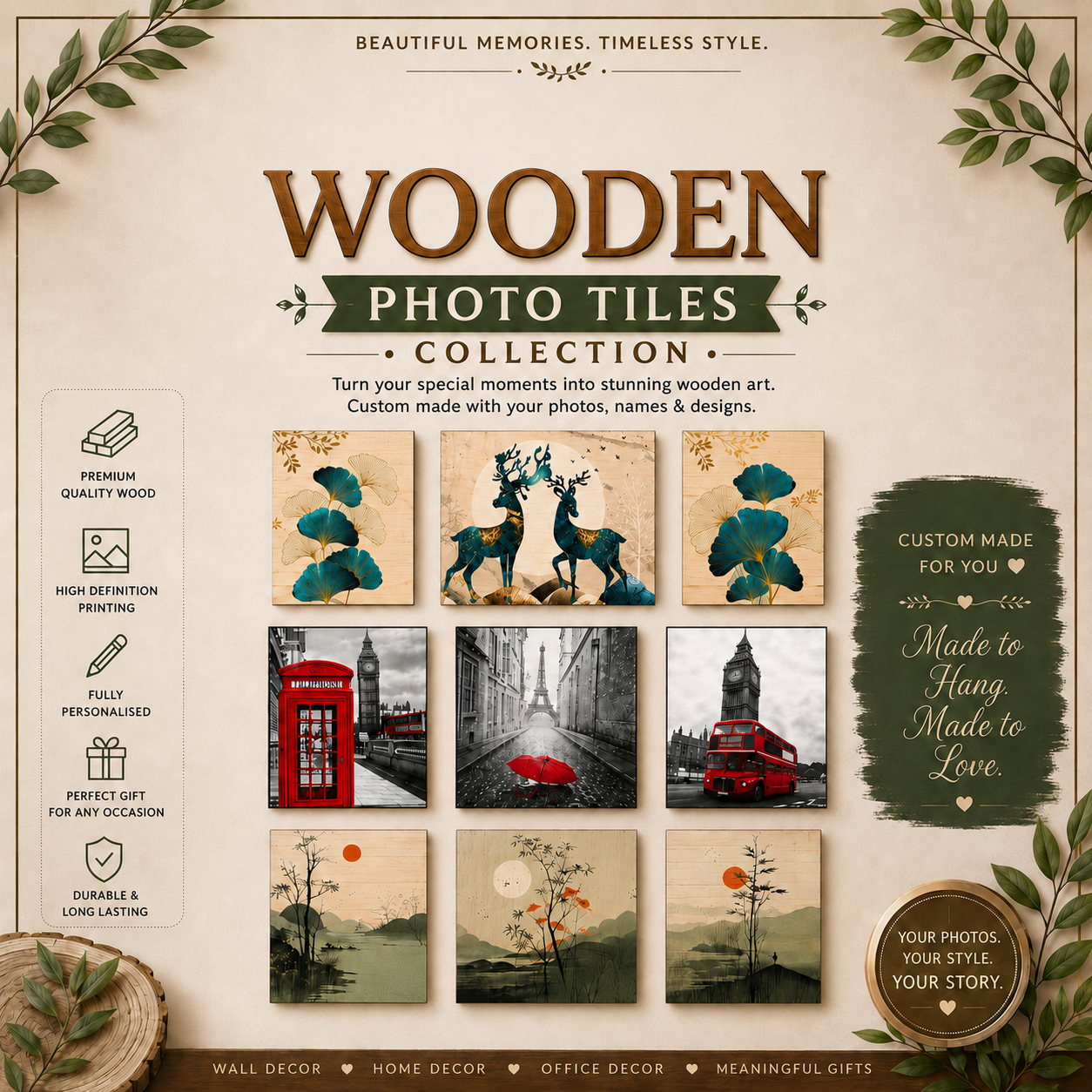 Wooden Photo Tiles