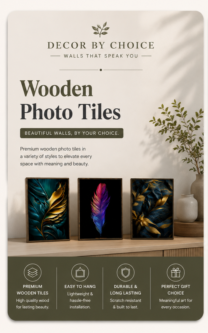 3-Piece Feather Design Wall Art Phototiles