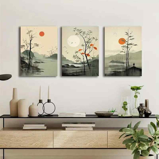 3 piece Stickey Wooden Tile | Minimalist style Wall Decor