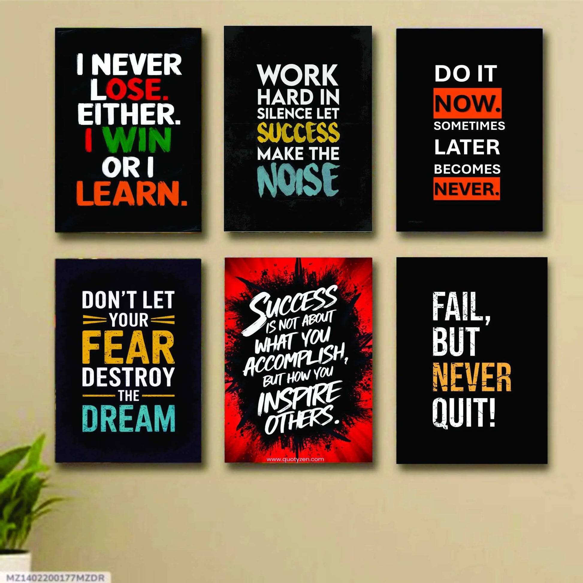 Set of 6 Motivational Wooden   Sticky Phototiles Frames Decor By Choice