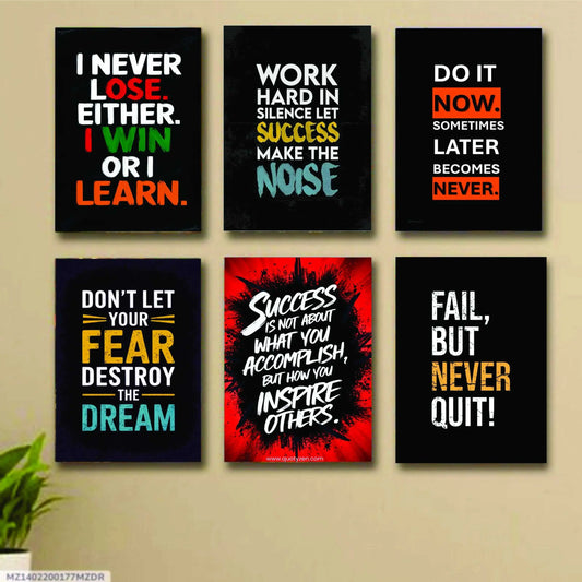 Set of 6 Motivational Wooden   Sticky Phototiles Frames Decor By Choice